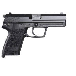 H&K 81000322 USP V1 SA/DA 45 ACP Caliber with 4.41 in Barrel, 12+1 Capacity, Overall Black Finish, Serrated Trigger Guard Frame, Serrated Steel Slide & Polymer Grip Includes 2 Mags, Pistol