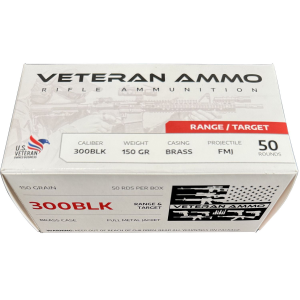 Hyperion Munitions HMBX300BLK15050 Veteran Ammo 300 Blackout 150 gr Full Metal Jacket 50 Per Box/10 Case, Centerfire Rifle Ammo