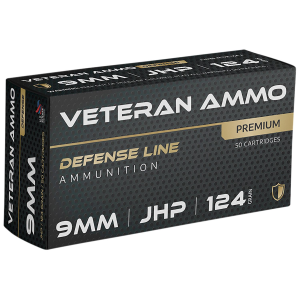 Hyperion Munitions HMBX911 Veteran Ammo 9mm 124 gr Jacketed Hollow Point 50 Per Box/20 Case, Centerfire Handgun Ammo