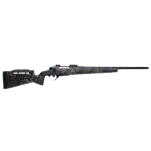 Seekins Precision 0011710455-F Havak PH3 375 H&H 24 Black Fluted Threaded BBL, Black Pic Rail Steel Rcvr, Adj Cheek Riser Woodland Shadow Synthetic Stock,Rifle