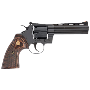 Colt Mfg PYTHONBP5WTS Python 357 Mag38 Special 6 Shot 5 Blued Carbon Steel Vent Rib BBL, Cylinder & Frame, Wood Grip, Exposed Hammer,Revolver