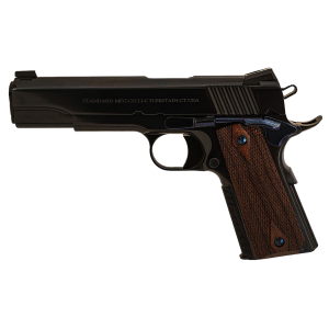 Standard Mfg 1911 Standard Full Size Frame 45 ACP 7+1 5 Stainless Match Grade BBL, Royal Blue Polished Steel Serr Slide, Royal Blue Polished Steel Frame w/Beavertail, Walnut Double Diamond Grip,Pistol