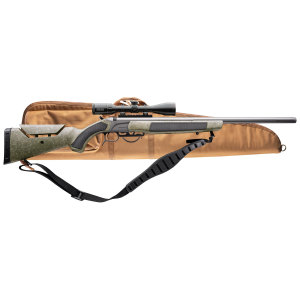 CVA PR3232NSCP Accura MR-X 45 Cal 26 Tungsten Cerakote Fluted Threaded BBL, Drilled & Tapped Rcvr, Adj Black/Gray Webbing Synthetic Stock, KonusPro 309x40mm IR w/BDC, Soft Rifle Case,Black Powder Rifles