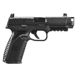 FN 66102128 510 MRD Compensated 10mm Auto 10+1 4.43 Black Threaded BBL, Black PVD Optic Ready/Serr Stainless Slide, Black Polymer Frame w/Pic Rail, Interchangeable Backstrap Grip, Ambidextrous,Pistol