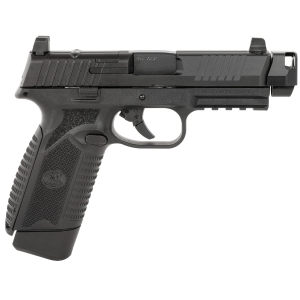 FN 66102135 545 MRD Compensated 45 ACP 15+1 4.43 Black Non-Threaded BBL w/Compensator, Black PVD Optic Ready/Serr Stainless Slide, Black Polymer Frame w/Pic Rail, Interchangeable Backstrap Grip, Ambidextrous,Pistol