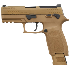 Sig Sauer M189CSSMS M18 Commercial Carry Frame 9mm Luger 21+1 3.90 Black DLC Carbon Steel BBL, Coyote PVD Optic Ready/Serr Stainless Slide, Coyote PVD Stainless Frame w/Beavertail & Pic Rail, Medium Grip,Pistol