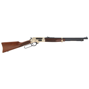 Henry H024410 Side Gate Full Size Frame 410 Gauge 5+1, 2.5 in Chamber 19.80 in Blued Steel Barrel, Polished Brass Steel Receiver, American Walnut Wood Stock, Shotgun