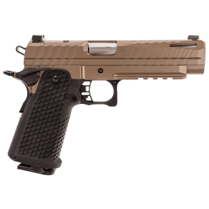 Live Free Armory LFAPF71202 Apollo 11 Full Size 9mm Luger 17+1 4.90 Stainless Match Grade Bull Barrel, Elite FDE Cerakote Optic Cut/Serrated Stainless Steel Slide, Elite FDE Cerakote Steel Frame w/Beavertail & Pic Rail, Pistol