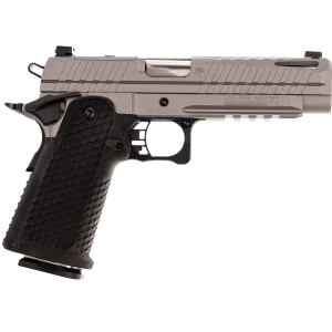 Live Free Armory LFAPF81203 Apollo 11 Full Size 9mm Luger 17+1 4.90 Stainless Match Grade Bull Barrel, Elite Gray Cerakote Optic Cut/Serrated Stainless Steel Slide, Elite Gray Cerakote Steel Frame w/Beavertail & Pic Rail, Pistol