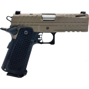Live Free Armory LFAPS71402 Apollo 11 Sub-Compact 9mm Luger 17+1 3.50 Stainless Match Grade Bull Barrel, Elite Flat Dark Earth Cerakote Optic Cut/Serrated Stainless Steel Slide & Steel Frame w/Beavertail & Pic Rail, Black Poly Grip, Pistol