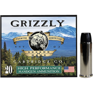 Grizzly Ammo GC44M9 44RemMag 260gr Wide Flat Nose Gas Check 20 Per Box/10 Case,Centerfire Handgun Rounds
