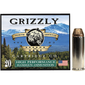 Grizzly Ammo GC45C+P3 45Colt+P 225gr Jacketed Hollow Point 20 Per Box/10 Case,Centerfire Handgun Rounds