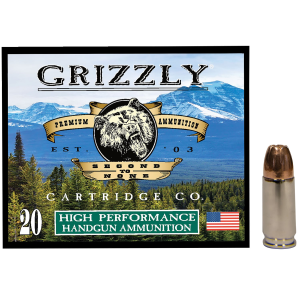 Grizzly Ammo GC9+P+CM99mm+P Luger 115gr Jacketed Hollow Point 20 Per Box/10 Case,Centerfire Handgun Rounds