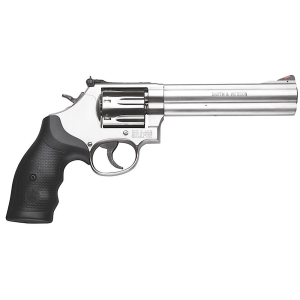Smith & Wesson 164198 Model 686 Plus 357 Mag or 38 S&W Spl +P Stainless Steel 6 in Barrel & 7rd Cylinder, Satin Stainless Steel L-Frame, Red Ramp Front/White Outline Rear Sights, Internal Lock , Revolver