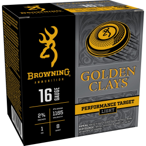 Browning Ammo BGC168 Golden Clays 16Gauge 2.75 1oz 8Shot 25 Per Box/10 Case,Shotshell Lead Loads