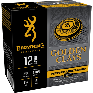 Browning Ammo BGC128 Golden Clays 12Gauge 2.75 1 1/8oz 8Shot 25 Per Box/10 Case,Shotshell Lead Loads