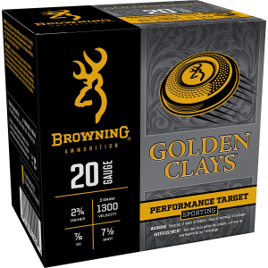 Browning Ammo BGC207 Golden Clays 20Gauge 2.75 7/8oz 7.5Shot 25 Per Box/10 Case,Shotshell Lead Loads