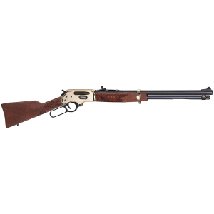 Henry H024360BH Side Gate Full Size 360 Buckhammer 5+1 20 Blued Steel Barrel, Brass Polished Drilled & Tapped Brass Receiver, Fixed American Walnut Stock, Right Hand, Rifle