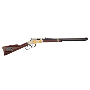 Henry H004FM Golden Boy Firefighter Tribute 22 Short, 22 Long or 22 LR Caliber with 16 LR/21 Short Capacity, 20 in Blued Barrel, Nickel-Plated Metal Finish & American Walnut Stock Right Hand (Full Size), Rifle