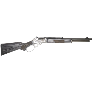 Cnc Firearms CNCMAR4570 Marlin 1895 Grizzly 45-70 Gov 6+1 19 Polished Threaded BBL, Stainless BBL, Polished Engraved w/Grizzly Stainless Rcvr w/Pic Rail Rcvr, Gray Fixed Laminate Stock,Rifle