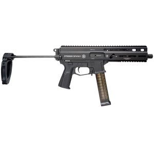 Grand Power 197892004831 SP45A3 Stribog 45 ACP 20+1 8 Black Threaded BBL, Black Hardcoat Anodize Alum/Polymer Rcvr w/Pic Rail, Black PDW Tailhook Brace, Black Polymer Grip, Ambidextrous,Tactical Pistols