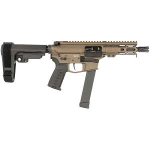 CMMG 99A290F-MB Banshee MKGS 9mm Luger 33+1 5 Satin Black Cerakote Medium Taper Threaded BBL, EML 4 M-LOK Handguard, Midnight Bronze Cerakote Alum Pic Rail Rcvr, Polymer 6 Position Rip Brace, CMMG Zeroed Grip,Tactical Pistols