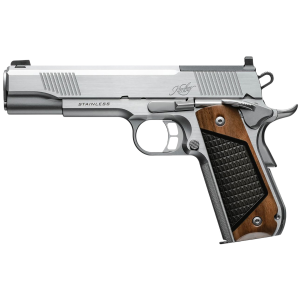 Kimber Mfg, Inc 3200401 Stainless II 9mm Luger 9+1 5 Stainless Deep Crown BBL, Satin Stainless Optic Ready/Serr Slide, Satin Stainless Frame w/Beavertail, Black Walnut w/G10 Insert Grip,Pistol