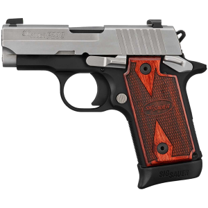 Sig Sauer 238380TXR3 P238 Micro-Compact Frame 380 ACP 6+1/7+1 2.70 Black Nitride Carbon Steel Barrel, Bead Blasted Serrated Stainless Steel Slide, Black Aluminum Frame w/Beavertail, Checkered Rosewood Grip, Pistol