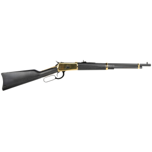 Heritage Mfg H9235718G 92 357 Mag 8+1 18 Black Steel Barrel, Gold PVD Stainless Steel Receiver, Black Fixed Wood Stock, Rifle