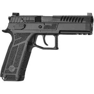CZ-USA 91670 P-09 F Nocturne Full Size Frame 9mm Luger 19+1 4.53 Black Steel Barrel, Black Optic Cut/Serrated Steel Slide, Black Poly Frame w/Pic Rail, Textured Grip, Pistol
