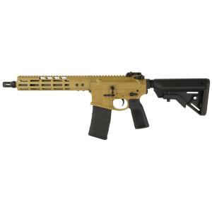 Noveske Gen 4, Semi-auto, SBR, 223 Remington, 556NATO, 10.5 in, Tiger Eye Brown, Magpul MOE-K2, 30 Rounds, MLOK, 7075 Aluminum, Collapsible Stock, Dead AirFlash Hider 02000727-TE