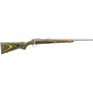 Ruger 7219 77/17 17 WSM 6+1 18.50 in Threaded Barrel, Matte Stainless Steel, Integral Scope Mounts On Solid Steel Receiver, Green Mountain Laminate Stock, Rifle