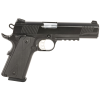 Tisas 10100531 1911 Duty 9mm Luger 9+1 5 in Black Steel Barrel, Black Serrated Steel Slide, Black Cerakote Steel Frame w/Accessory Rail & Beavertail, Pistol