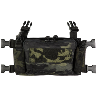 Haley Strategic Partners D3CR Micro, Chest Rig, Nylon Construction, Multicam Black, Includes (1) Large Open Pouch, (2) Pistol Magazines, (1) Pouch & X-Harness D3CRM-1-1-MCB