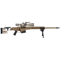 Barrett 19505 MK22 Mod 0 300 Norma Mag 10+1 26 Fluted Barrel, Coyote Cerakote Side Fold Stock w/Adj Comb, Barrett M-Lok Rail System, Black Poly Grip, Leupold 7-35x56mm Scope (T3 Reticle), Bipod, Bag Rider, Rifle
