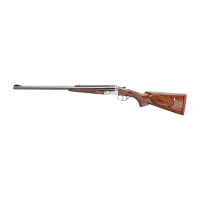 Rizzini USA 810147022 Rhino Express Full Size 470 Nitro Express 2rd 23 in Gloss Blued Steel Barrel, Coin Anodized Silver Engraved Steel Receiver, Oiled Turkish Walnut Fixed w/, Pistol Grip Wood Stock, Rifle