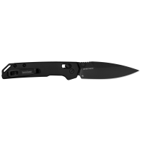 Kershaw 2051BLK Mini Iridium 3 Fold/Spear Point Plain Stonewashed D2 Steel Blade/Ice Blue Anodized 6061-T6 Aluminum Handle, Knife