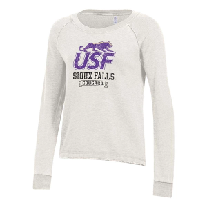 Sioux Falls Cougars Alternative Apparel Women's Crew XLarge White