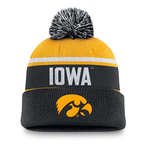 Scheels Iowa Hawkeyes Nike Peak Pom Beanie One Size Black