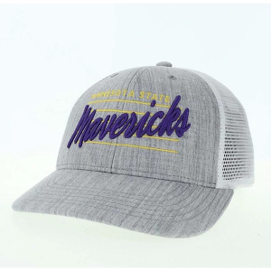 Scheels Minnesota State Mavericks Legacy Athletic Scripty Hat Kids' Adjustable Hat One Size Grey Heather/White