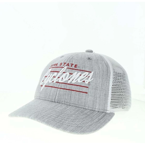 Scheels Iowa State Cyclones Legacy Athletic Scripty Hat Kids' Adjustable Hat One Size Grey Heather/White