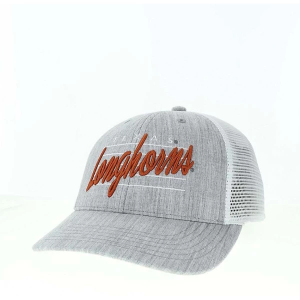 Scheels Texas Longhorns Legacy Athletic Scripty Hat Kids' Adjustable Hat One Size Grey Heather/White