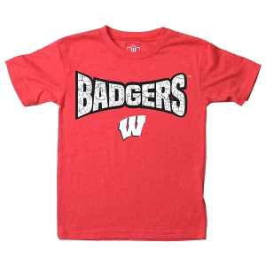 Wes And Willy Wisconsin Badgers Wes and Willy Team Basic Kids' T-Shirt Large Cherry