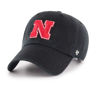 Scheels Nebraska Cornhuskers 47 Brand Logo Clean Up Adjustable Hat One Size Black