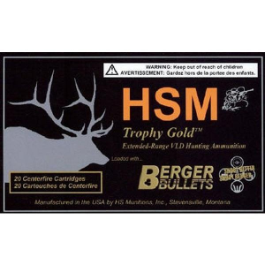 HSM Trophy Gold Extended Range Berger VLD Rifle Ammunition
