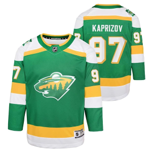 Scheels Minnesota Wild Kirill Kaprizov #97 Genuine Stuff Premier Alternate Kids' Jersey L/XL Green