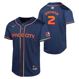 Scheels Kids' Houston Astros Alex Bregman #2 Nike City Connect Jersey Medium Midnight