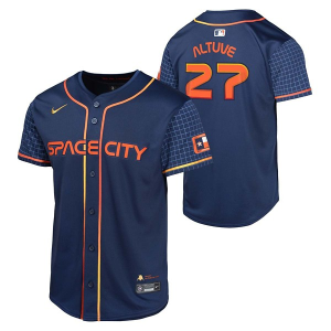 Scheels Kids' Houston Astros Jose Altuve #27 Nike City Connect Jersey Large Midnight Blue