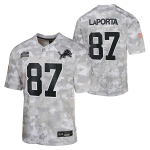 Scheels Detroit Lions Sam LaPorta #87 Nike 2024 Salute To Service Kids' Jersey XLarge White