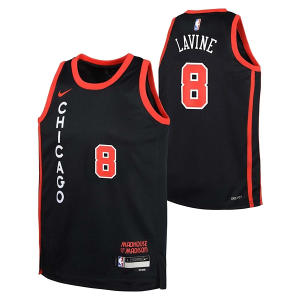 Scheels Kids' Chicago Bulls Zach LaVine #8 Nike 2023 City Edition Jersey Large Black